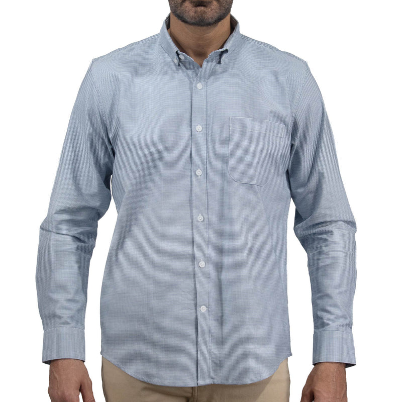 Camisa de Cuadros Azul con Manga Larga 100% Algodón 2505093