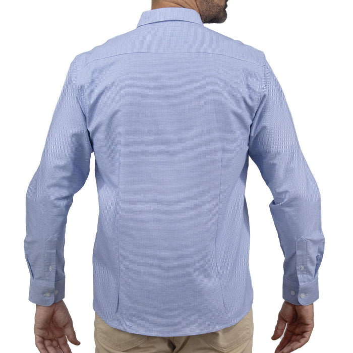 Camisa de Cuadros Azul con Manga Larga 100% Algodón 2505094