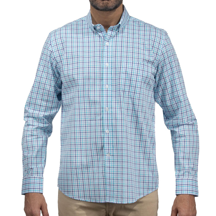 Camisa de Cuadros Azul con Manga Larga 100% Algodón 2505095
