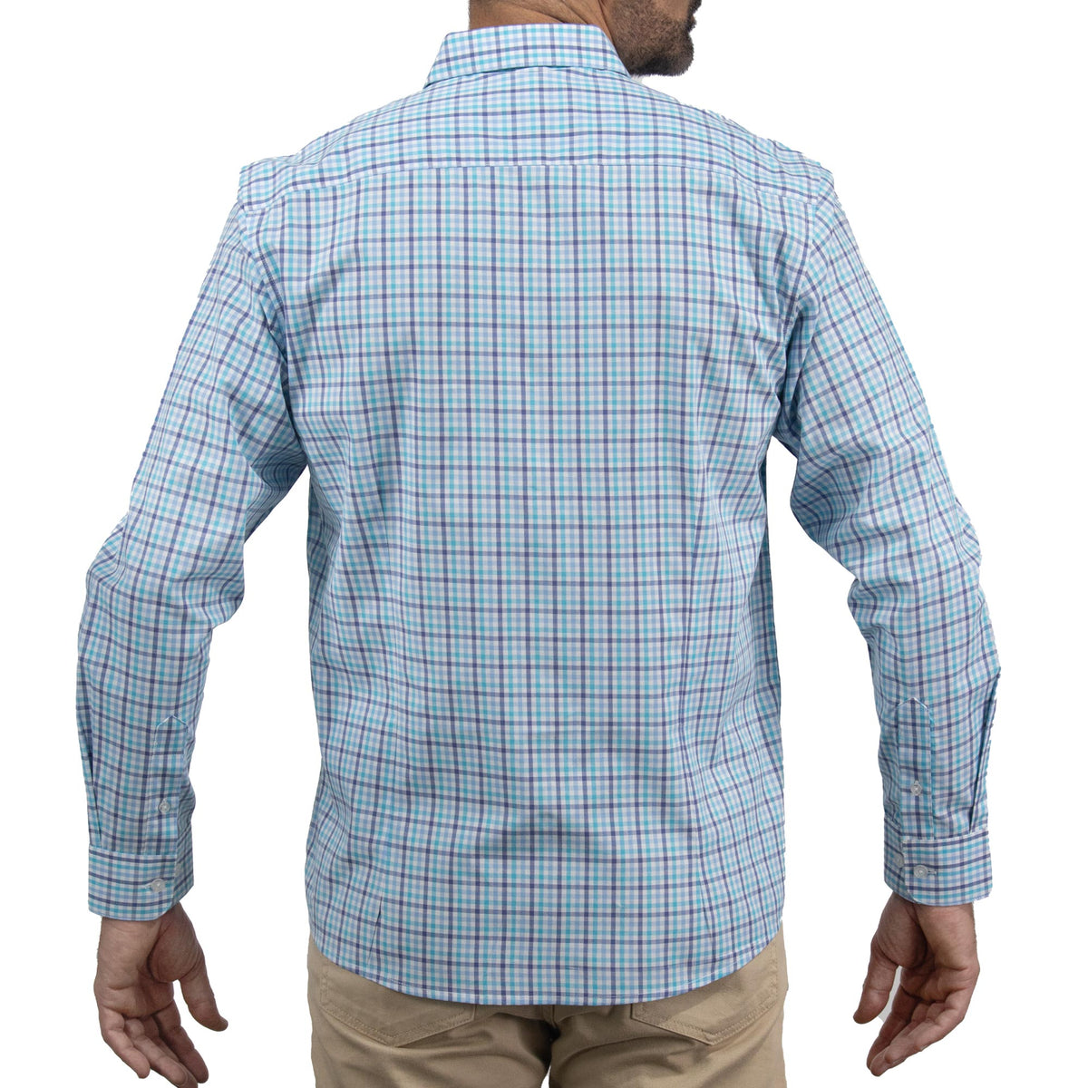 Camisa de Cuadros Azul con Manga Larga 100% Algodón 2505095