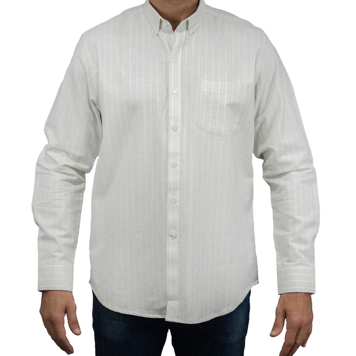 Camisa Rayas Azul con Manga Larga 100% Algodón 2505096