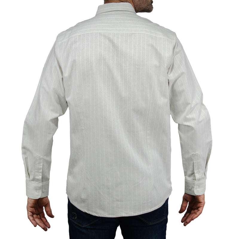 Camisa Rayas Azul con Manga Larga 100% Algodón 2505096