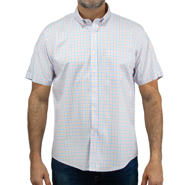 Camisa Cuadros Blanca con Manga Corta 100% Algodón 2505097