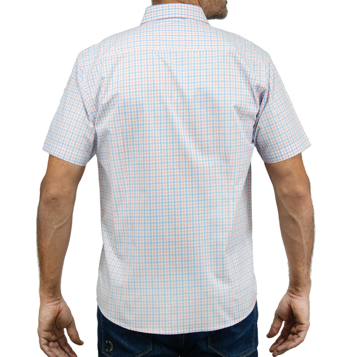 Camisa Cuadros Blanca con Manga Corta 100% Algodón 2505097