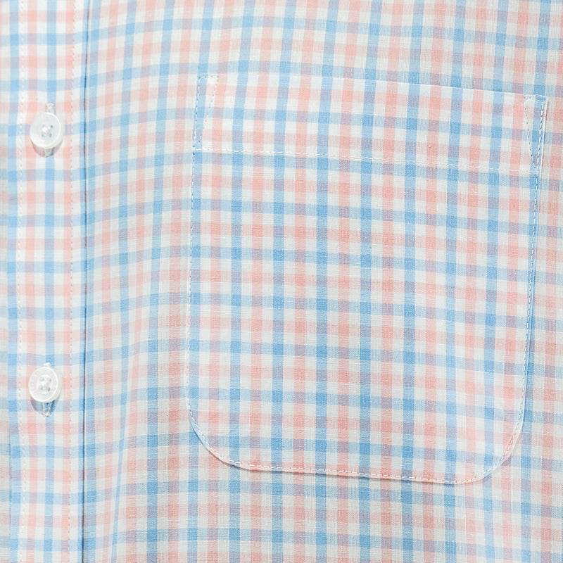 Camisa Cuadros Blanca con Manga Corta 100% Algodón 2505097