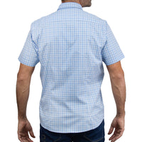 Camisa Cuadros Azul con Manga Corta 100% Algodón 2505098