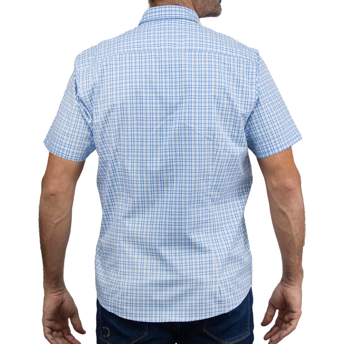 Camisa Cuadros Azul con Manga Corta 100% Algodón 2505098
