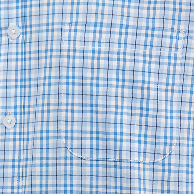 Camisa Cuadros Azul con Manga Corta 100% Algodón 2505098