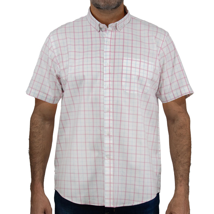 Camisa Cuadros Blanca con Manga Corta 100% Algodón 2505099