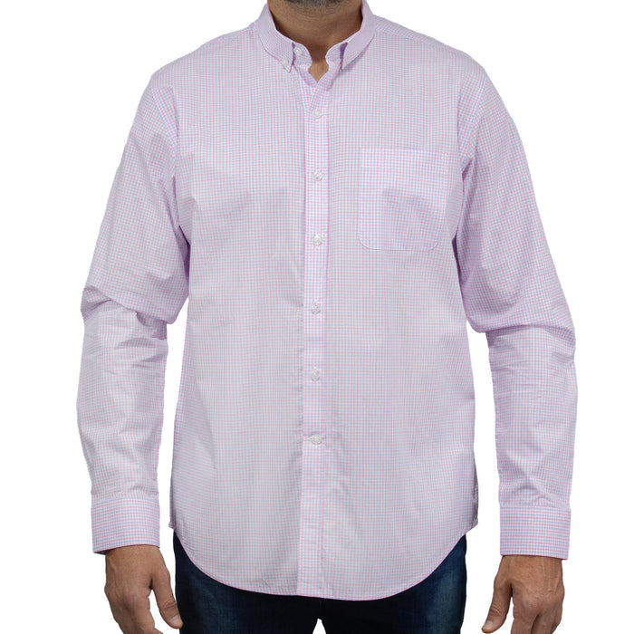 Camisa Cuadros Rosa con Manga Larga 100% Algodón 2506097