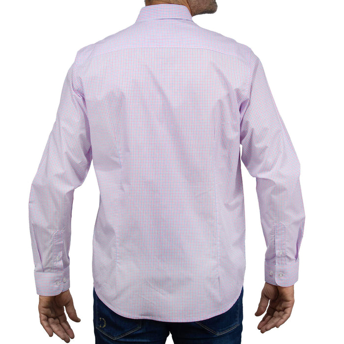 Camisa Cuadros Rosa con Manga Larga 100% Algodón 2506097