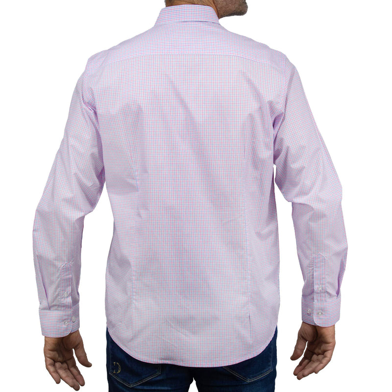 Camisa Cuadros Rosa con Manga Larga 100% Algodón 2506097