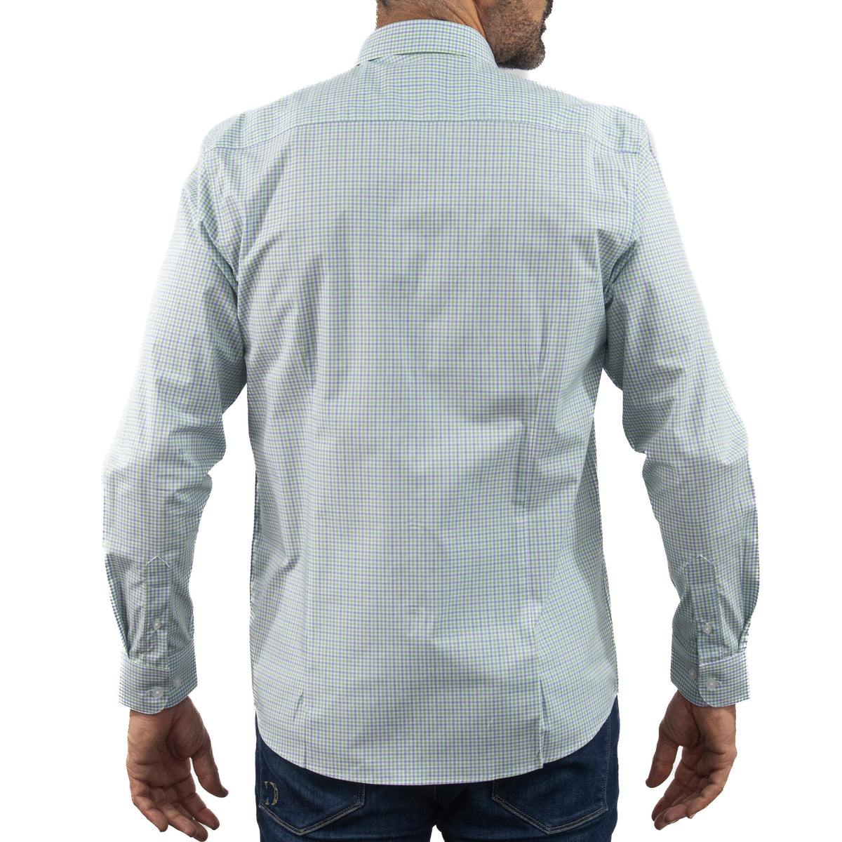 Camisa Cuadros Verde con Manga Larga 100% Algodón 2506098