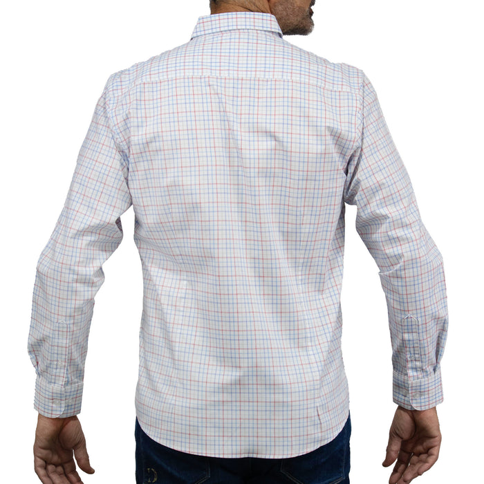 Camisa Cuadros Blanca con Manga Larga 100% Algodón 2506099