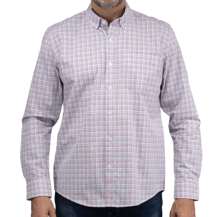 Camisa Cuadros Azul con Manga Larga 100% Algodón 2506100
