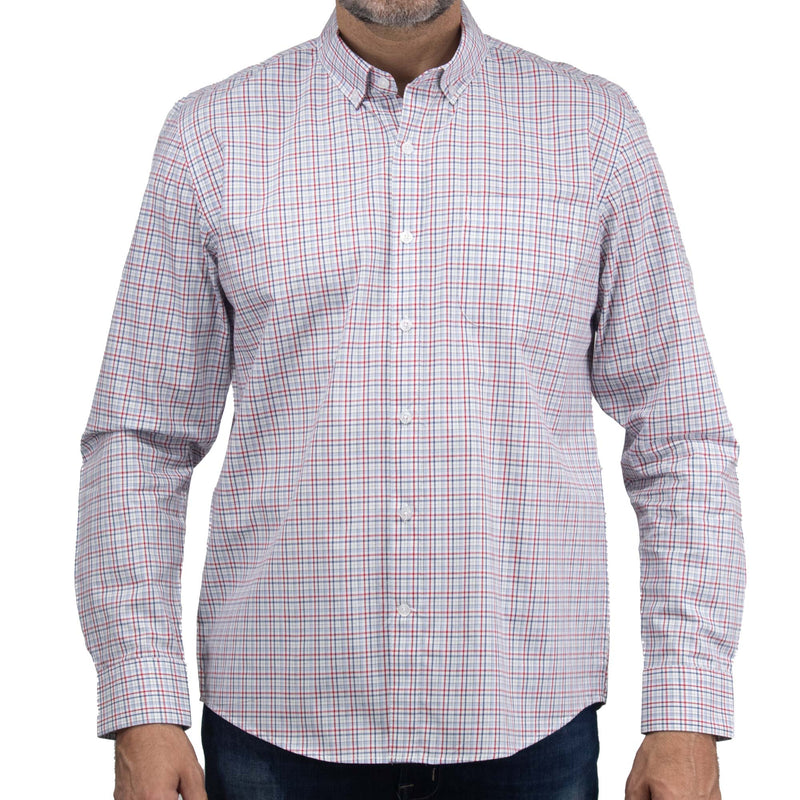 Camisa Cuadros Azul con Manga Larga 100% Algodón 2506100