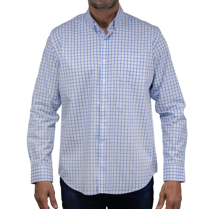 Camisa Cuadros Azul con Manga Larga 100% Algodón 2506101