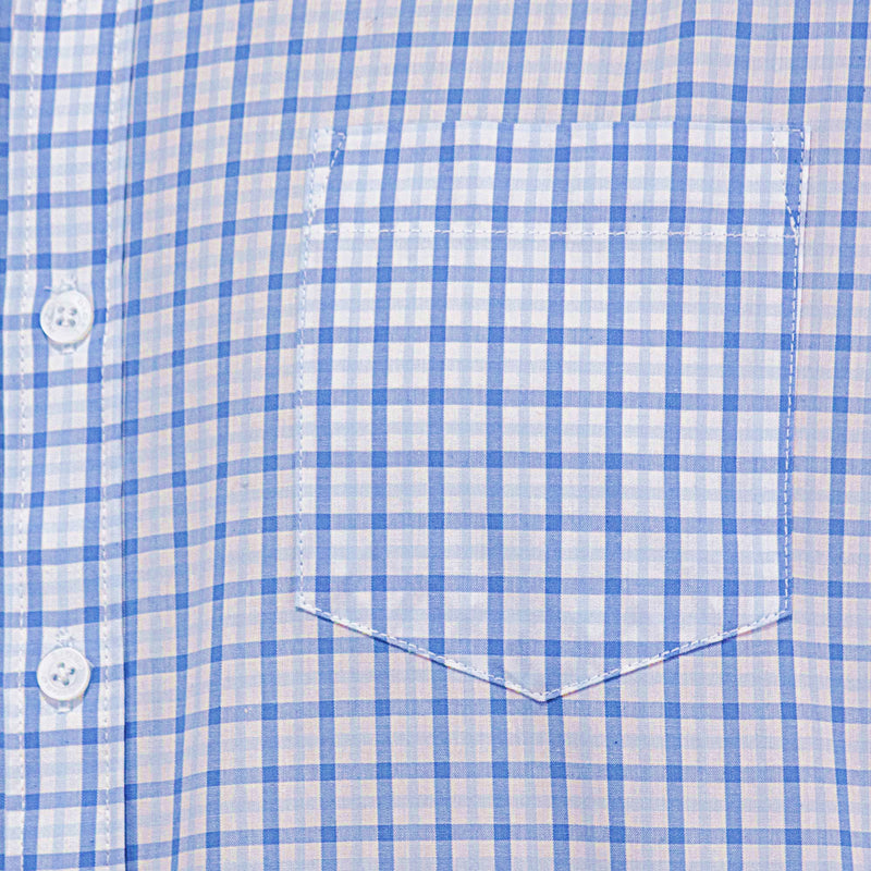 Camisa Cuadros Azul con Manga Larga 100% Algodón 2506101