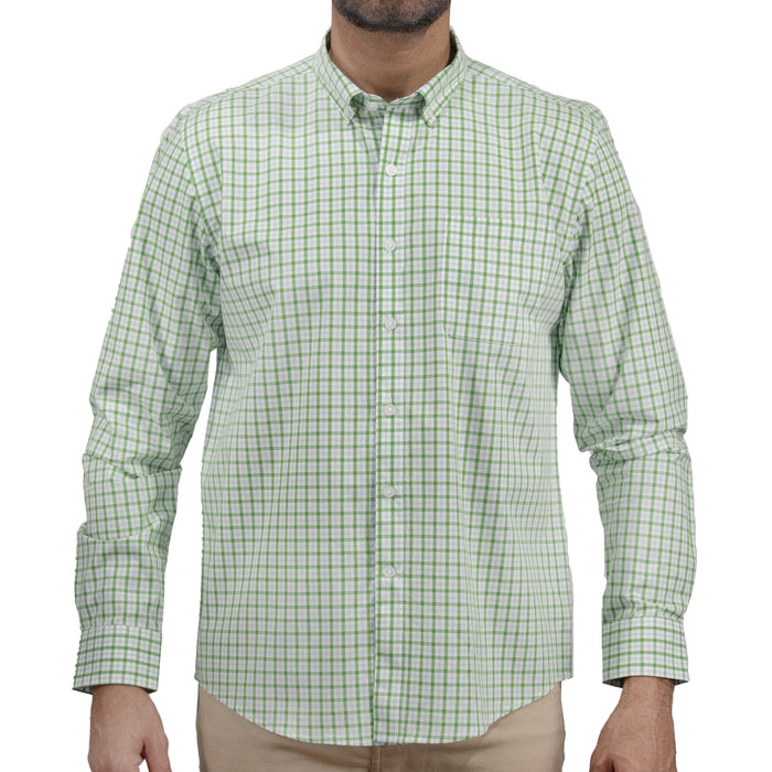 Camisa de Cuadros Verde con Manga Larga 100% Algodón 2506102