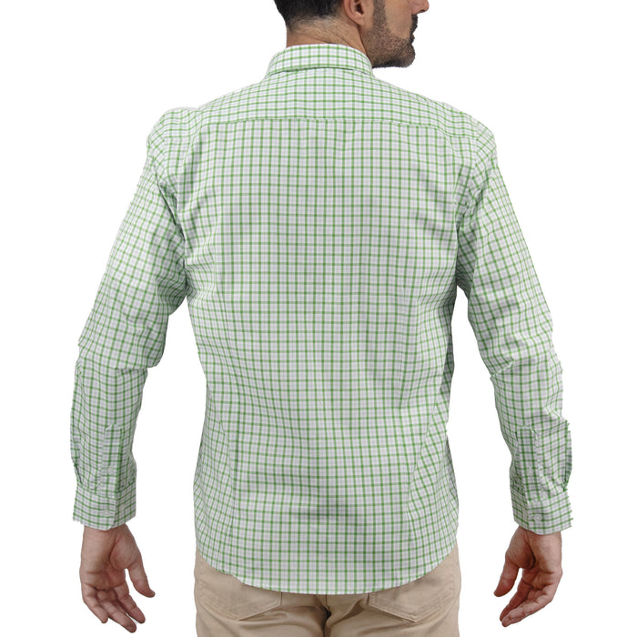 Camisa de Cuadros Verde con Manga Larga 100% Algodón 2506102
