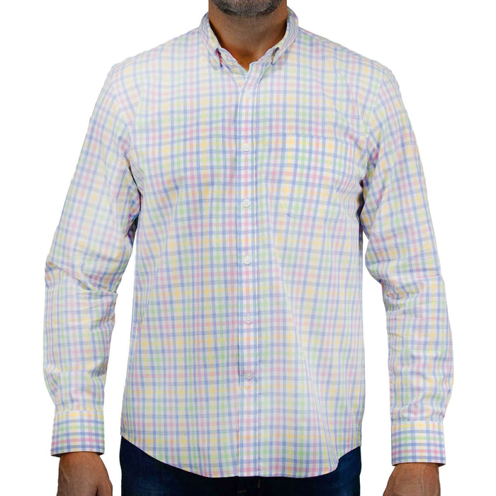 Camisa Cuadros Multicolor con Manga Larga 100% Algodón 2506103