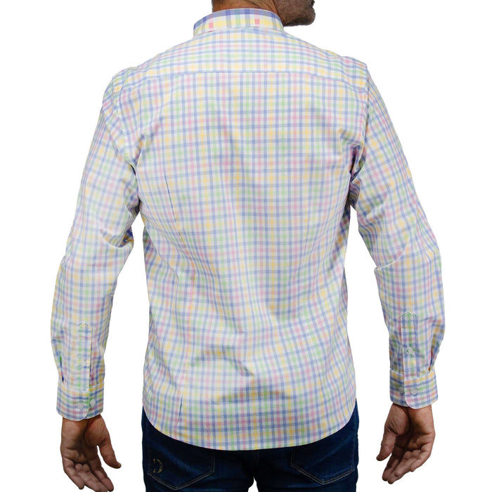 Camisa Cuadros Multicolor con Manga Larga 100% Algodón 2506103