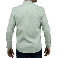 Camisa Verde Lisa con Manga Larga 100% Algodón 2506105