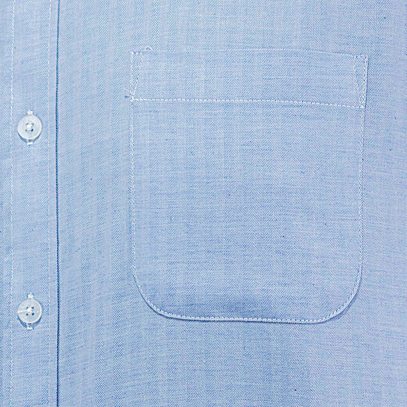 Camisa Azul Lisa con Manga Larga 100% Algodón 2506106