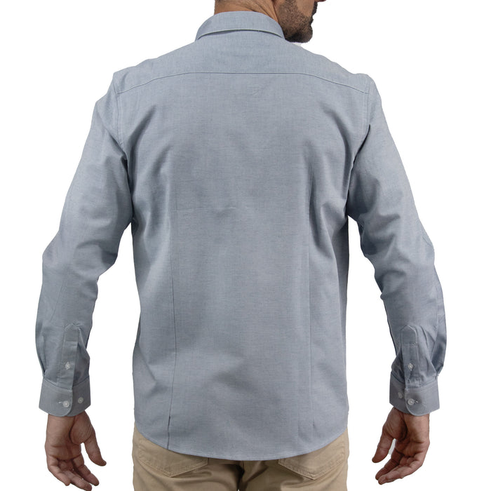 Camisa Gris Lisa con Manga Larga 100% Algodón 2506107