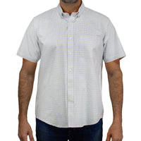 Camisa Cuadros Blanca con Manga Corta 100% Algodón 2506112