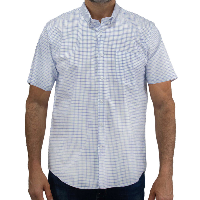 Camisa Cuadros Blanca con Manga Corta 100% Algodón 2506113