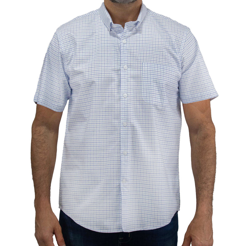 Camisa Cuadros Blanca con Manga Corta 100% Algodón 2506113