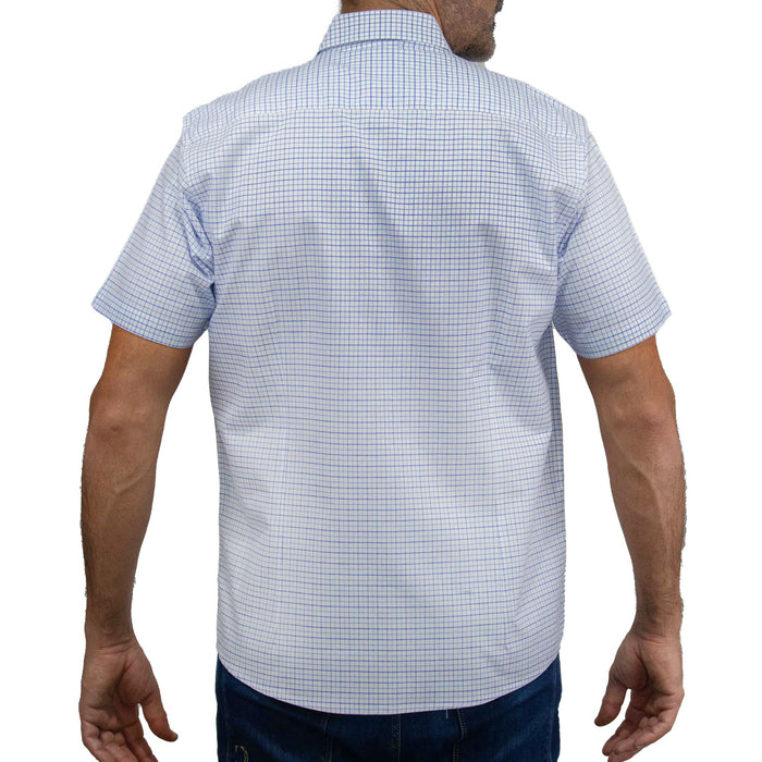 Camisa Cuadros Blanca con Manga Corta 100% Algodón 2506113