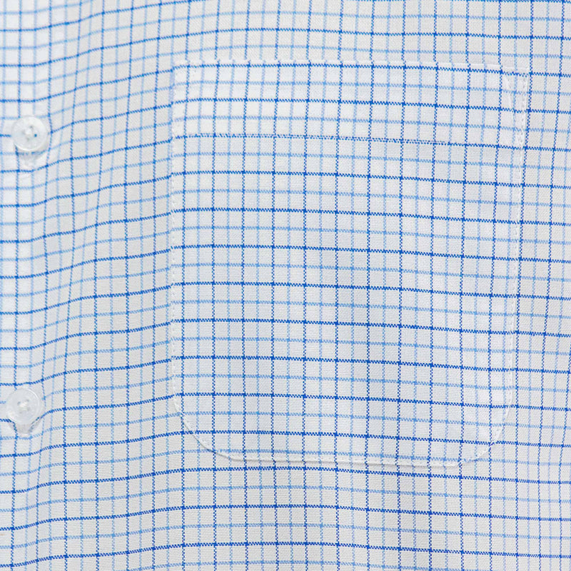 Camisa Cuadros Blanca con Manga Corta 100% Algodón 2506113