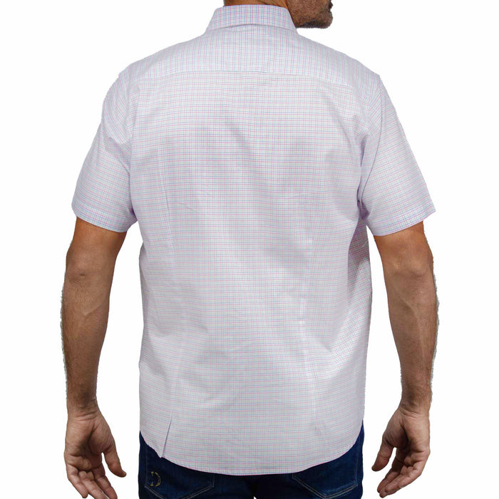 Camisa Cuadros Multicolor con Manga Corta 100% Algodón 2506115