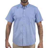 Camisa de Cuadros Azul con Manga Corta 100% Algodón 2506116