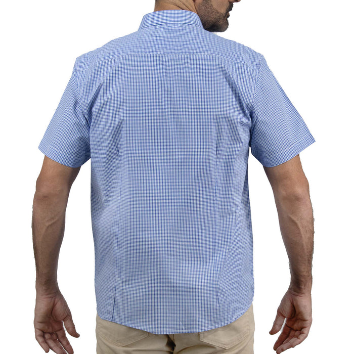 Camisa de Cuadros Azul con Manga Corta 100% Algodón 2506116