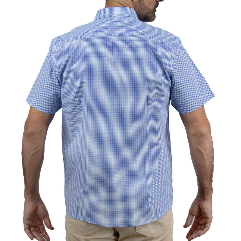 Camisa de Cuadros Azul con Manga Corta 100% Algodón 2506116