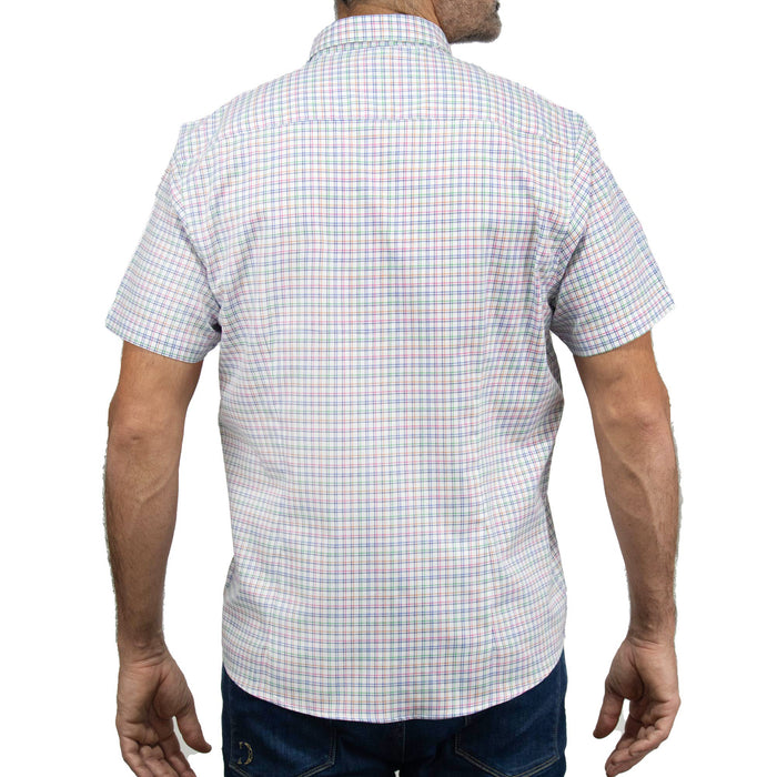 Camisa Cuadros Multicolor con Manga Corta 100% Algodón 2506118