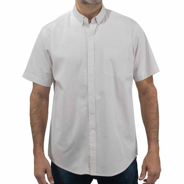 Camisa Lisa Gris con Manga Corta 100% Algodón 2506120