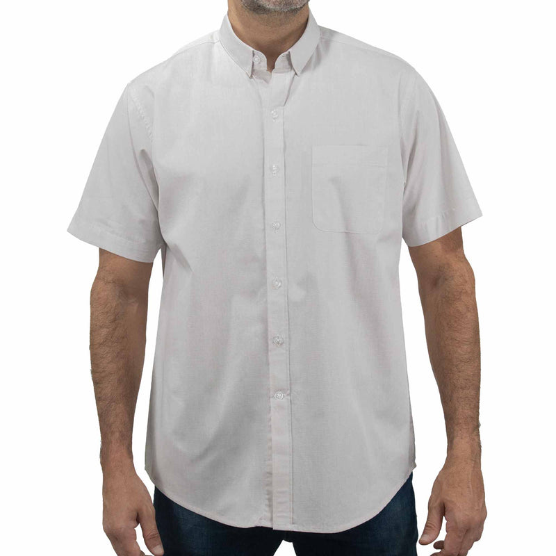 Camisa Lisa Gris con Manga Corta 100% Algodón 2506120
