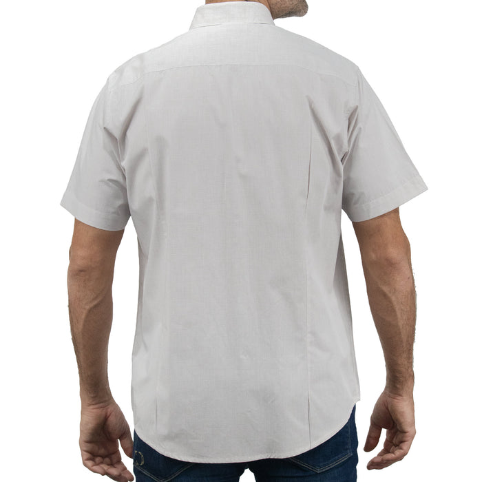 Camisa Lisa Gris con Manga Corta 100% Algodón 2506120