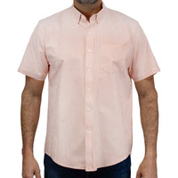 Camisa Rayas Naranja con Manga Corta 100% Algodón 2506123