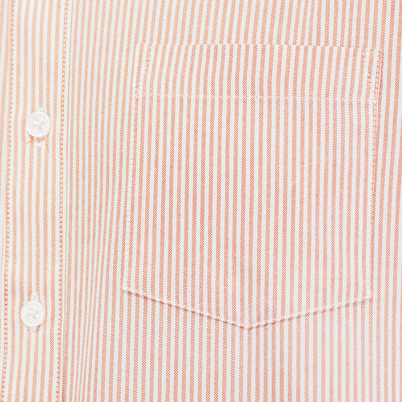 Camisa Rayas Naranja con Manga Corta 100% Algodón 2506123