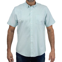 Camisa Rayas Verde con Manga Corta 100% Algodón 2506124
