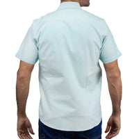 Camisa Rayas Verde con Manga Corta 100% Algodón 2506124