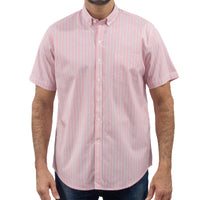 Camisa Rosa de Rayas con Manga Corta 100% Algodón 2506125