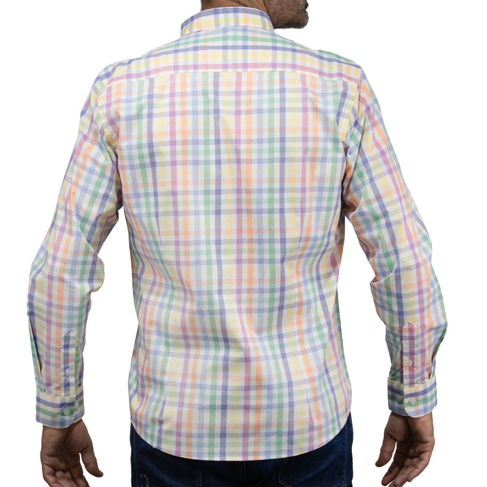 Camisa Cuadros Multicolor con Manga Larga 100% Algodón 2507127