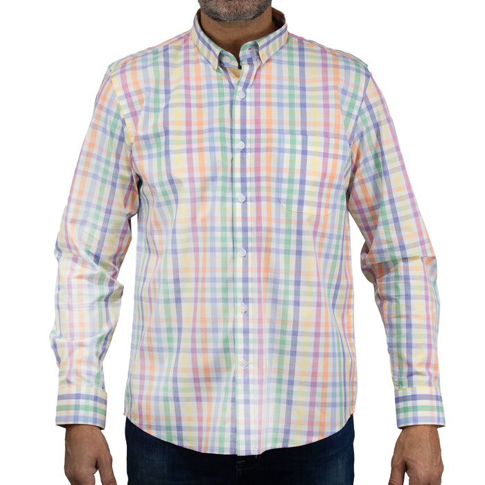 Camisa Cuadros Multicolor con Manga Larga 100% Algodón 2507127