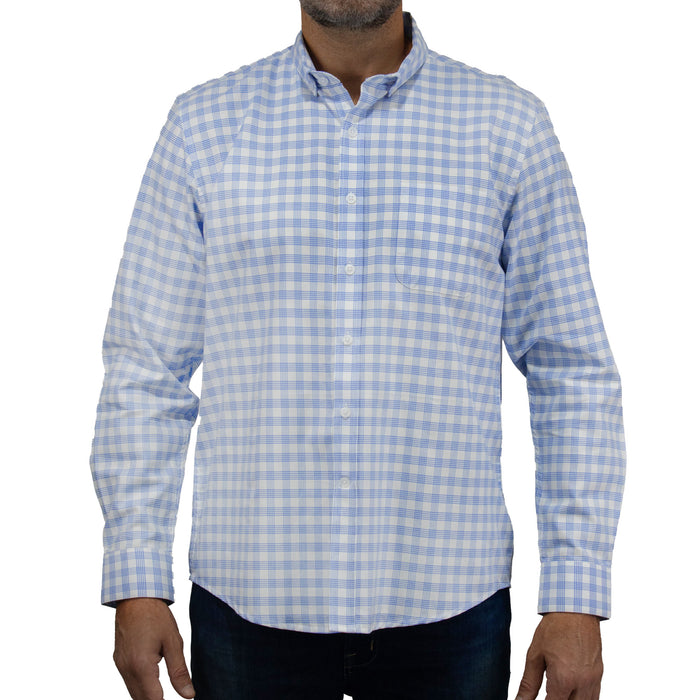 Camisa Cuadros Azul con Manga Larga 100% Algodón 2507128